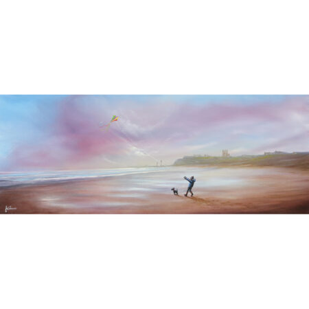 'Flying Over Sandsend Beach' <br> by Danny Abrahams <Br><Br> <b>ORIGINAL PAINTING </b>